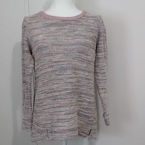 DB Sunday Knit Metallic Sweater Pink Gray Medium
